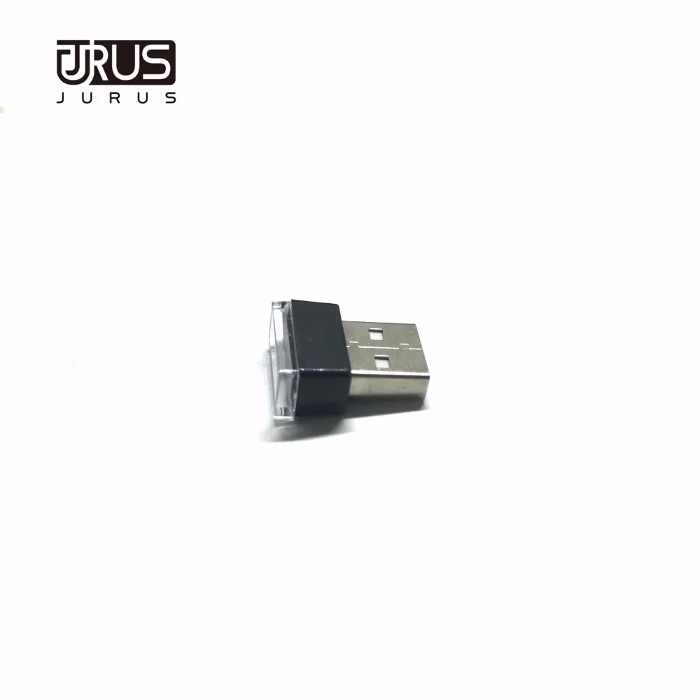 JURUS 10 шт. мини-usb, лампа светодиодный моделирование окружающего света автомобиля неоновое Внутреннее освещение Plug And Play красный/синий/белый автомобильный Стайлинг
