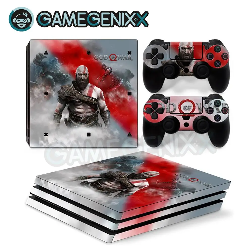 Виниловая наклейка на кожу GAMEGENIXX для консоли PS4 Pro и 2 контроллера God War|Наклейки| |