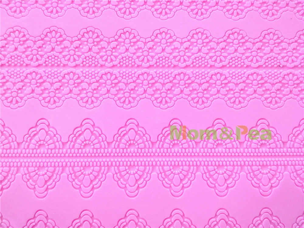 Mom &amp Pea 0551 Бесплатная доставка Силиконовые большой размер 8-Line Кружева Плесень