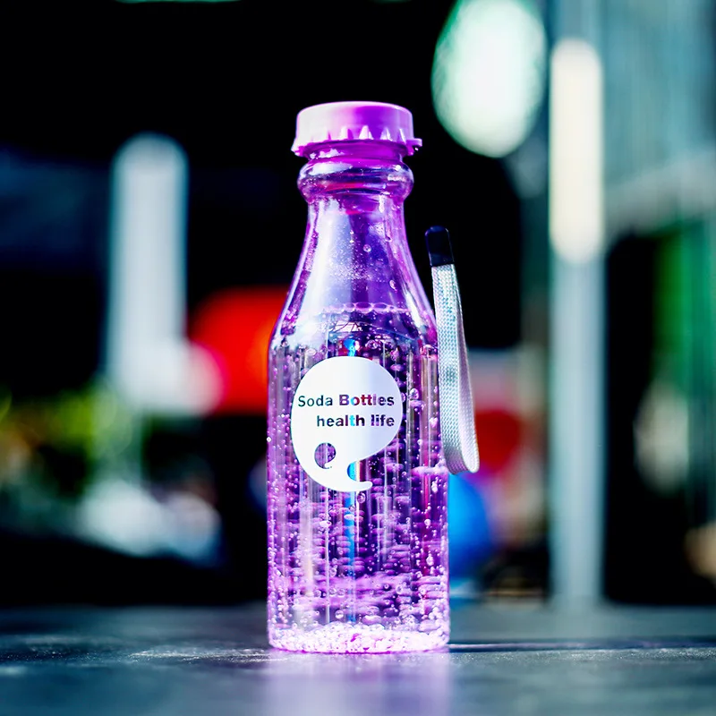 Purple 550 мл бутылка небьющаяся вода герметичный чайник Кухня портативная спортивная бутылка путешествия Йога Бег походные бутылки - Цвет: Purple