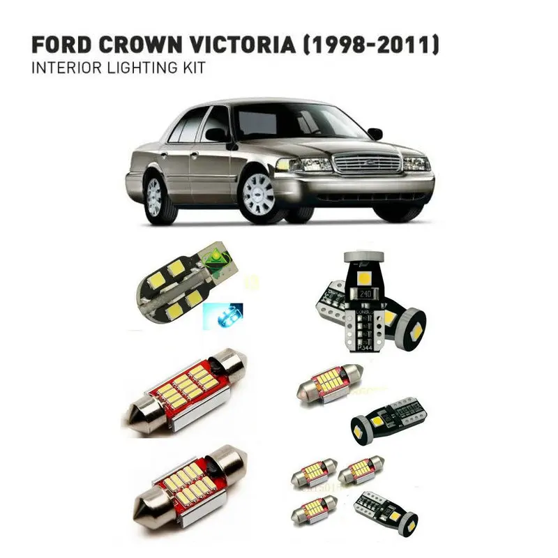 Светодиодные внутренние фары для Ford crown victoria 1998 2011 11 шт. светодиодные автомобилей
