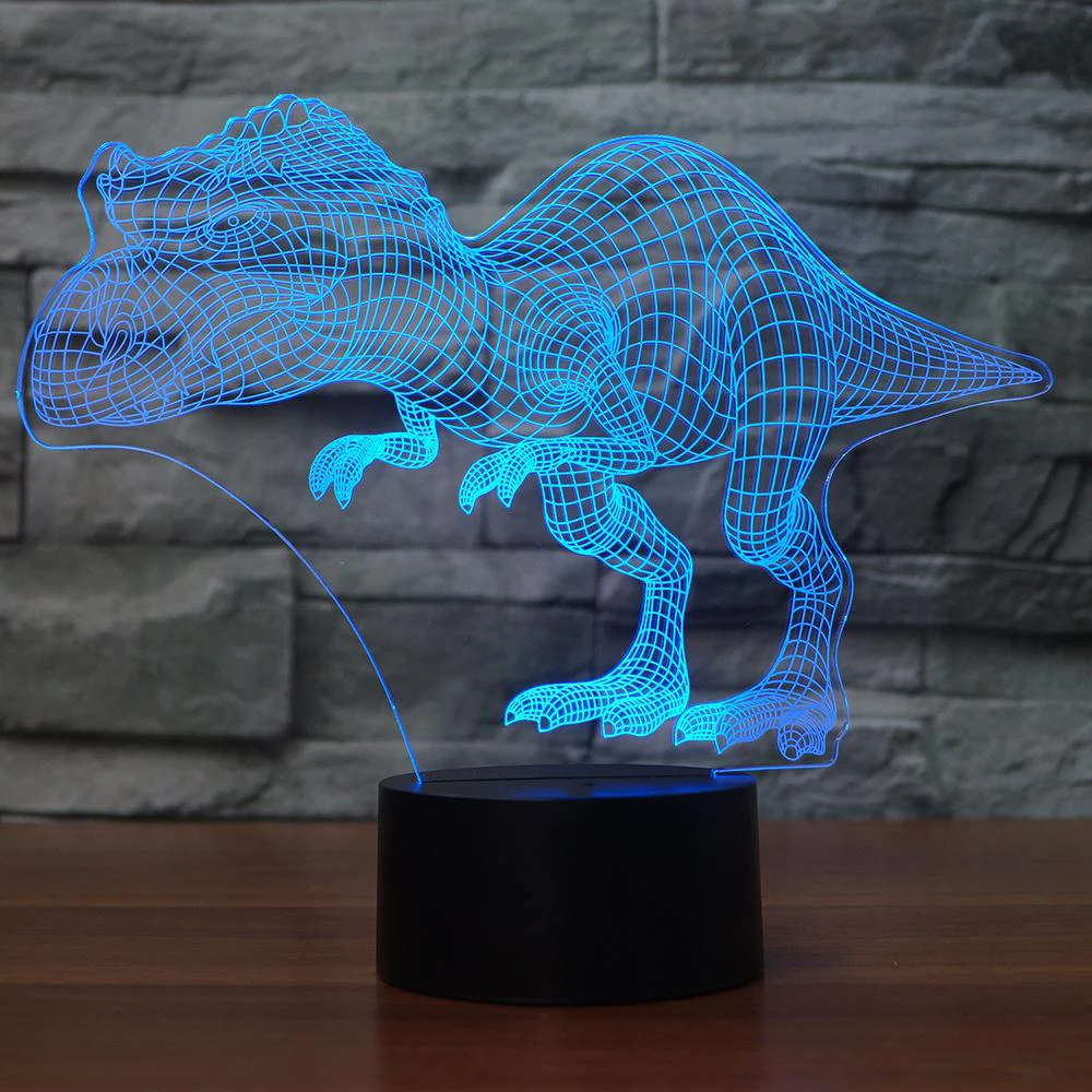 Новинка 3D цветная Настольная лампа с динозавром светодиодная USB сенсорная кнопка