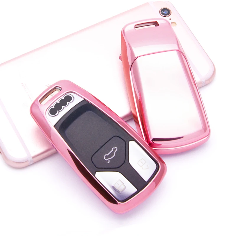 Pink Protective TPU key Case Shell Cover for AUDI A5 A7 S6 Q5 A4L A6L A8L | Автомобили и мотоциклы