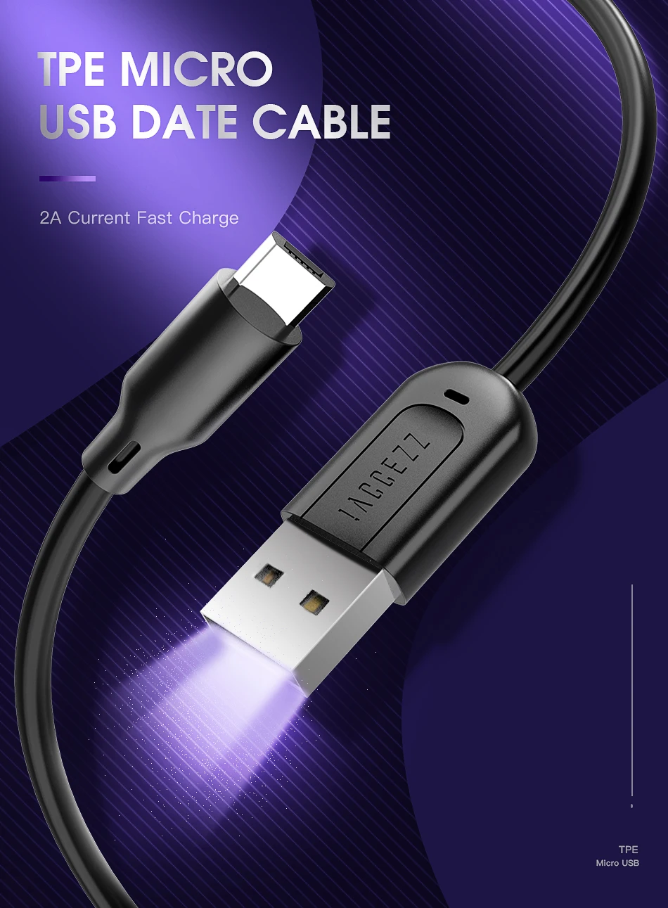 ACCEZZ Micro USB зарядный кабель для samsung huawei LG Xiaomi Android телефон зарядный кабель для sony lenovo зарядное устройство Синхронизация данных