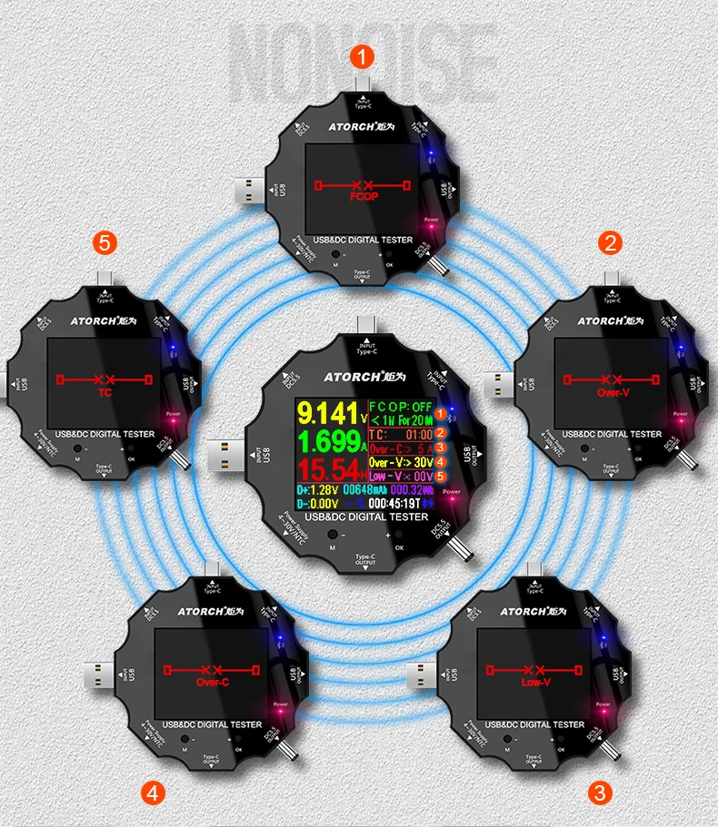 DC5.5 USB3.0 Тип-C тестер 6-Bit Высокая точность цифровой PD3.0 Вольтметр Амперметр Дисплей power bank метр для е-тестовая прикладная программа