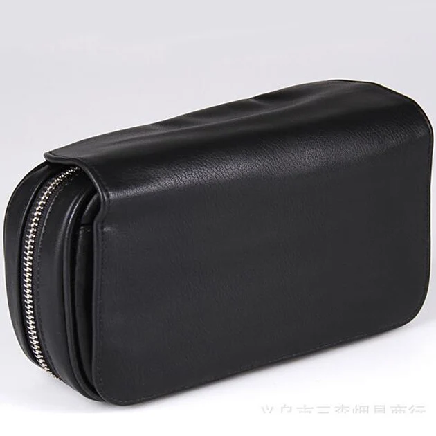 Комбинированная посылка из искусственной кожи на молнии для табачной трубы, 3 трубки, черный мешочек для хранения сигарет, аксессуары для курения