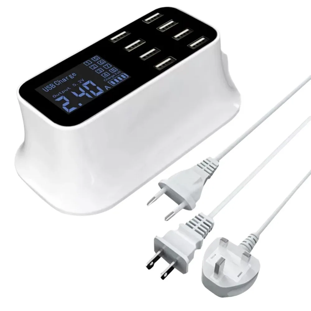 Универсальное зарядное устройство для телефона с 8 USB-портами умный светодиодный