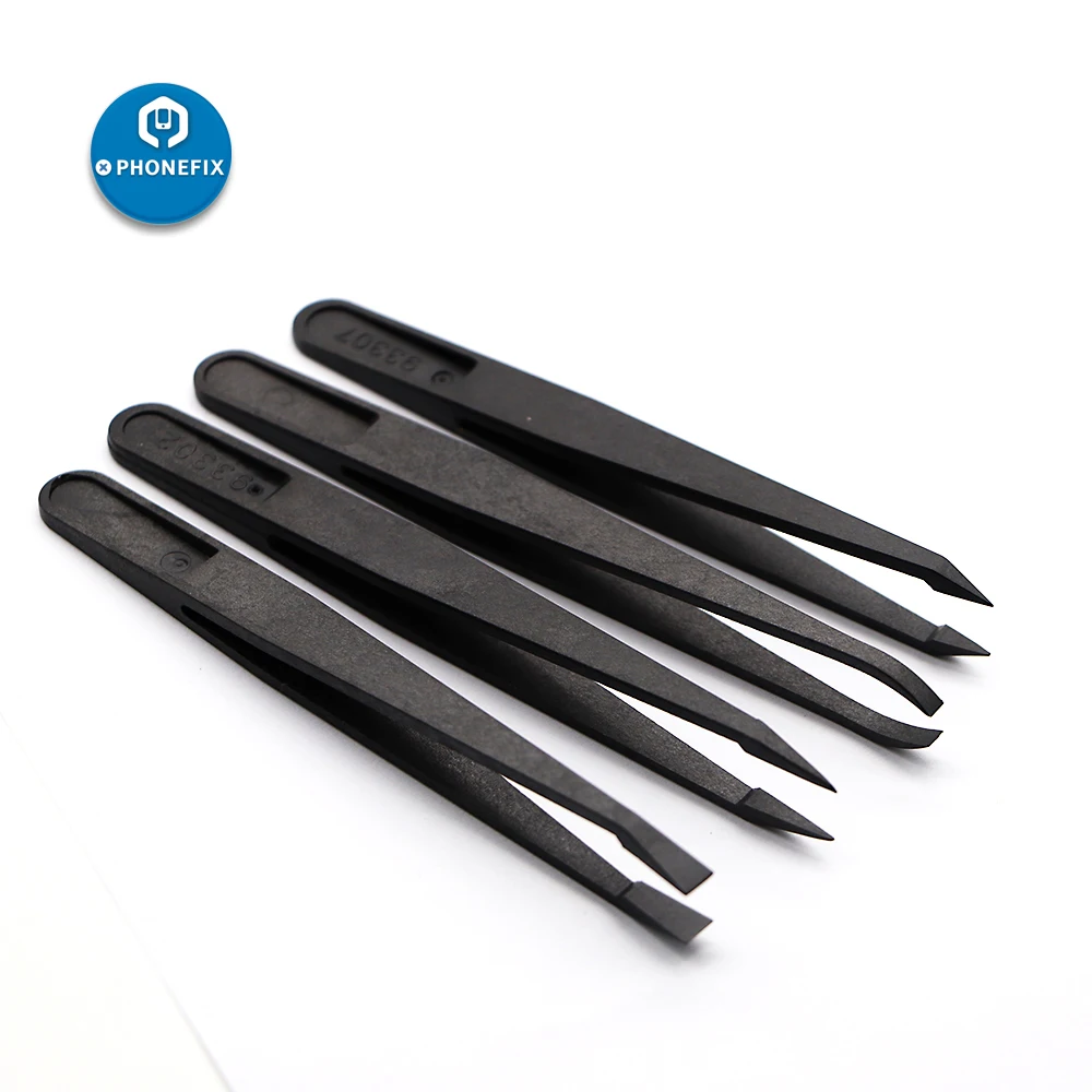 

Anti-Static High Temperature Plastic Tweezers 8pcs Non Magnetic Precision Tweezers Flexible Craft Picking Tool For Phone Repair
