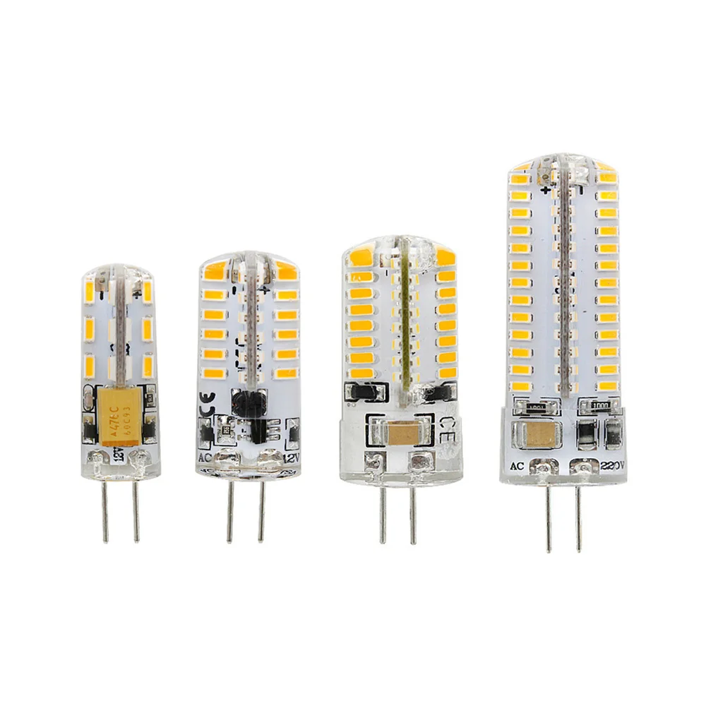 2 Вт 3 4 3014SMD G4 Светодиодный силиконовый светильник лампа-кукуруза 220 В переменного