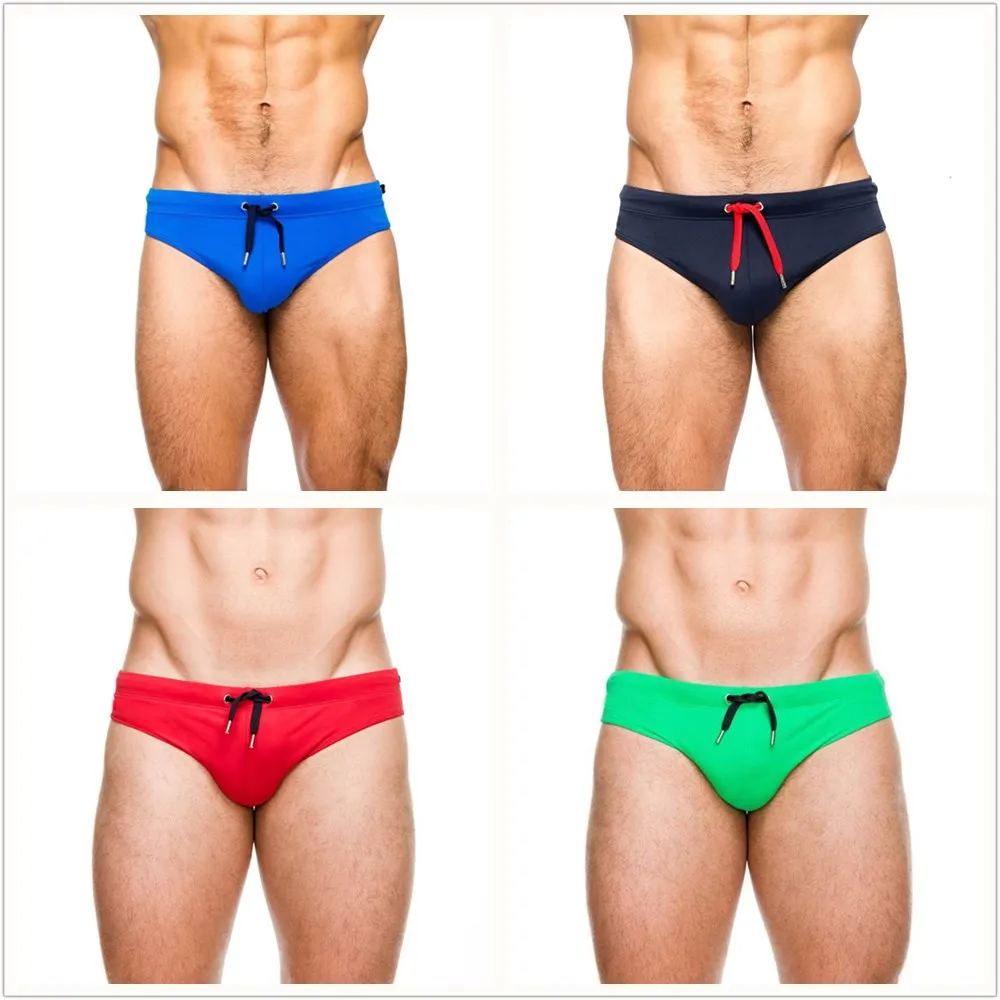 2018 Swimwear Men Swim Brief With Push Pad Sexy Swimsuit Waterproof Swimming Trunks For Bathing Shorts T0363 | Спорт и развлечения