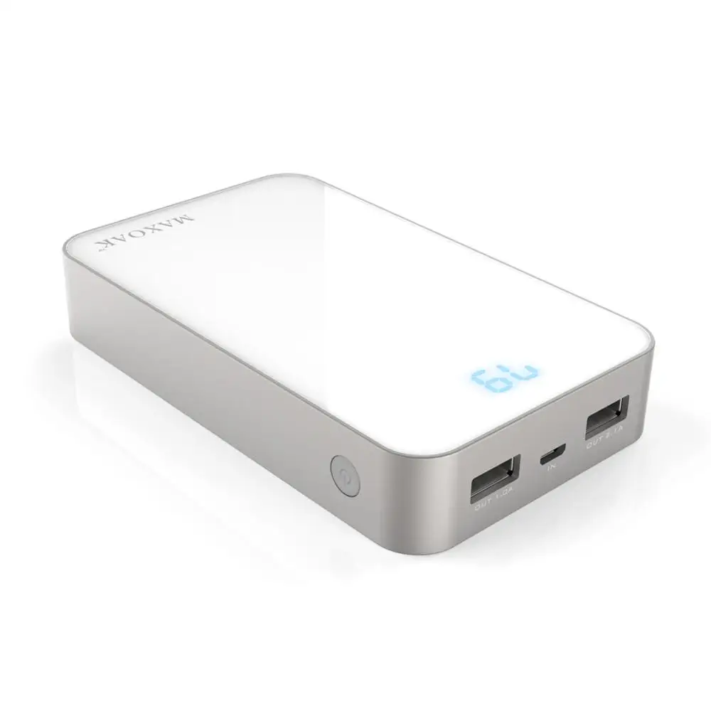 white MAXOAK Dual USB power bank портативное зарядное устройство для мобильного телефона 13000mA power bank для мобильного телефона - Цвет: white