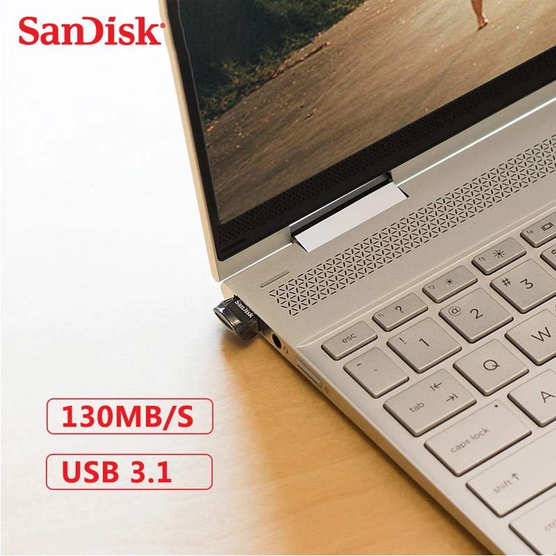 SanDisk FIT USB 3 1 Флешка 128 Гб 64 флеш-накопитель 32 16 130 МБ/с./с U диск для компьютера |