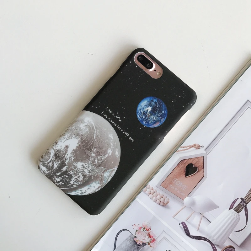 Для iphone XS MAX случае мода Земля и Луна назад чехол для X XR защиты телефона 6 6S 7 8 плюс |