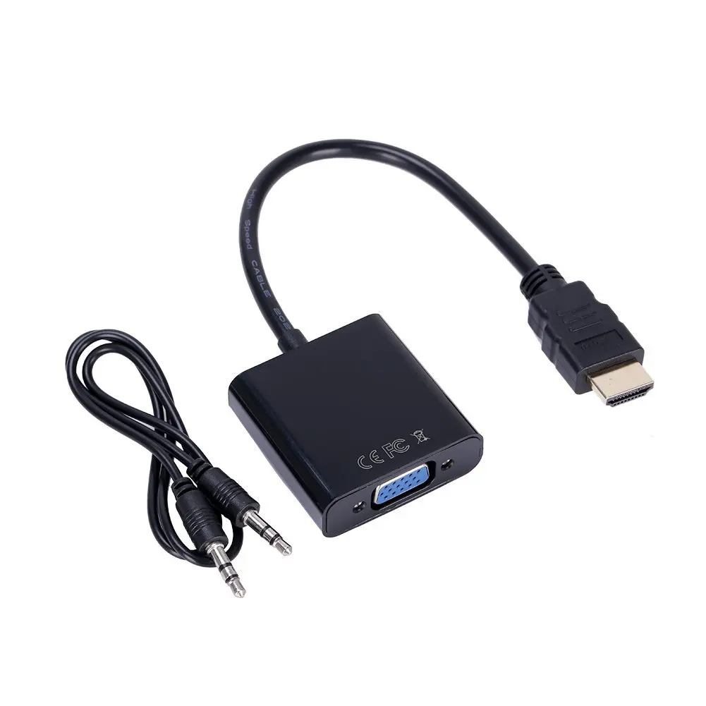 AAAE Топ HDMI к VGA видео адаптер кабель конвертер до 1080P цифровой аналоговый ПК HDTV dvd