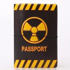 Черный Опасно значок Владельца паспорта ID Держатель Карты 3D Дизайн ПВХ Кожа Визитная Карточка Сумка Обложка для Паспорта 14*9.6 СМ