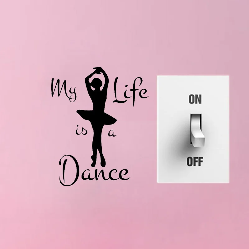 Моя жизнь-это танец наклейка балетки виниловый стикер для переключателя