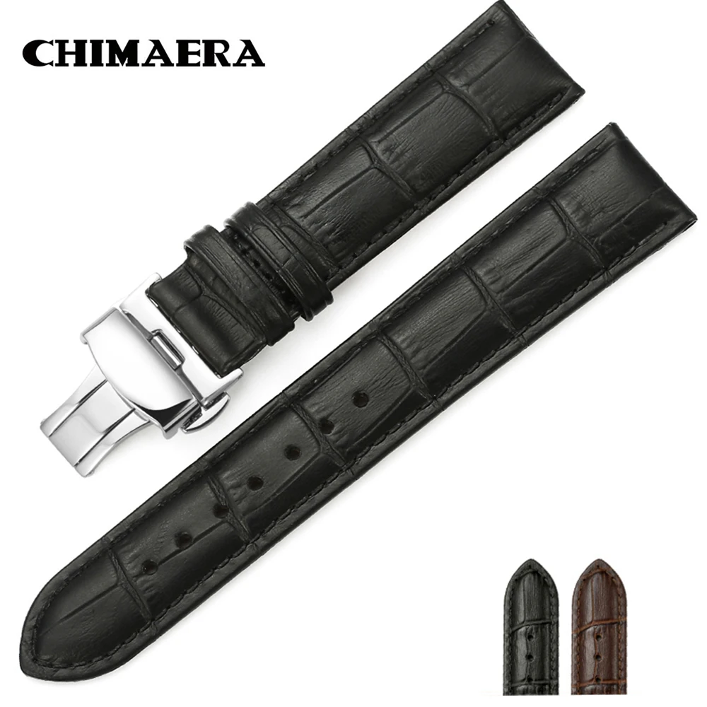 Ремешок для часов CHIMAERA из натуральной кожи мягкий браслет с крокодиловым узором