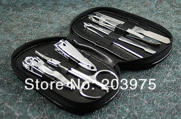 100PCS/lots Free Shipping 7 in 1 Utility Stainless Steel Manicure Set Tools Nail Clipper Kit Care | Красота и здоровье