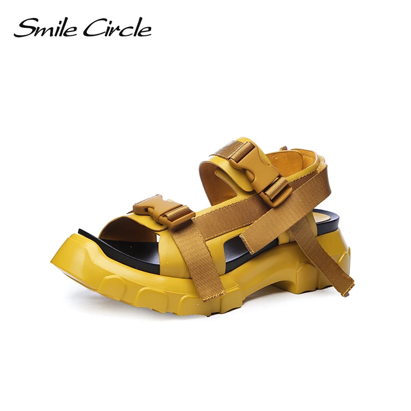 Smile Circle/2018 Летние Стильные повседневные сандалии для женщин модная обувь на