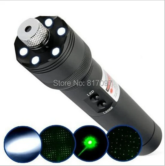 

2in1 Multi-function Laser flashlight Torch 532nm Green visible Beam Laser twinking laser pointer+ LED LED Flashlights