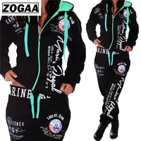 zogaa fashion tracksuit for women womens casual sportwear hooded sweatshirt and pants womens suit women two piece outfits