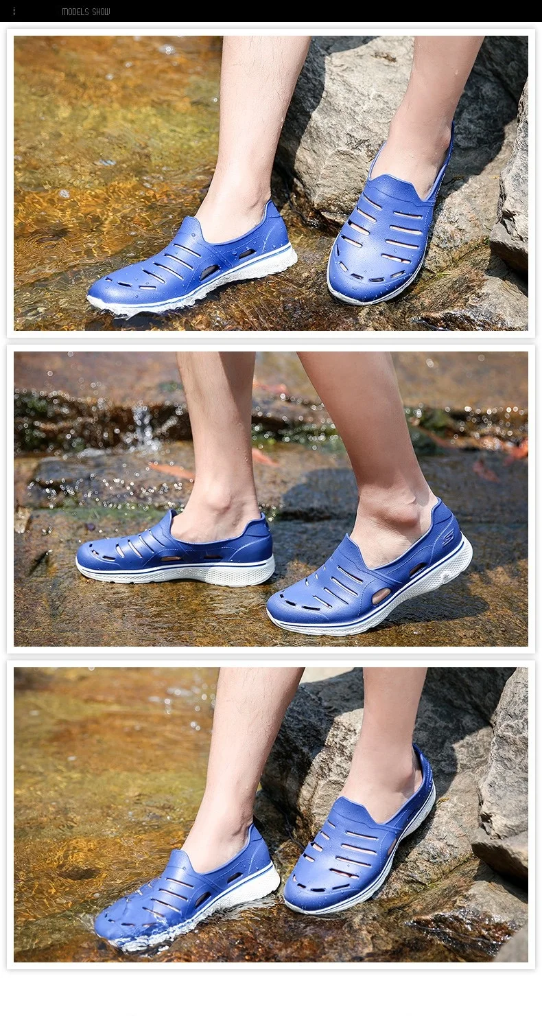 Skechers/мужские сандалии; коллекция года; Новое поступление; туфли на плоской подошве; Повседневные Дышащие мужские сандалии; закрытый светильник; водонепроницаемые тапочки для мужчин; 54271-BLK