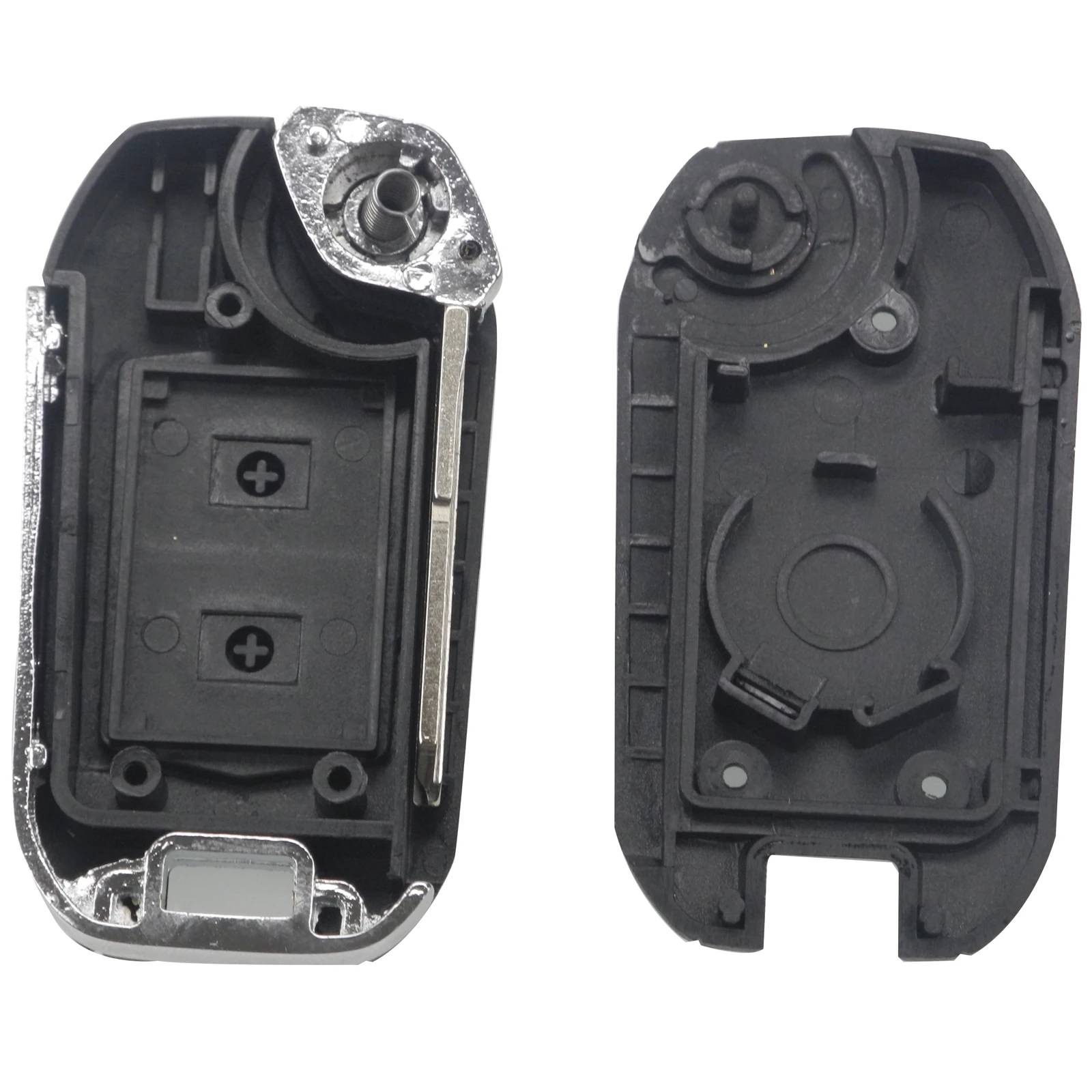 

Jingyuqin 2 Buttons Remote Car Key Fob Shell for Opel Corsa Uncut Right Blade Replacement Styling Folding Flip Key Case Cover