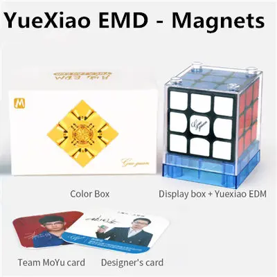 YueXiaoe-EMD MoYu GuoGuan YueXiao EDM 3x3x3 магический Магнитный куб профессиональный YueXiao E магниты скорость Cubse головоломка Cubo Magico 3x3 Moyus подарок - Цвет: YueXiaoe-EMD