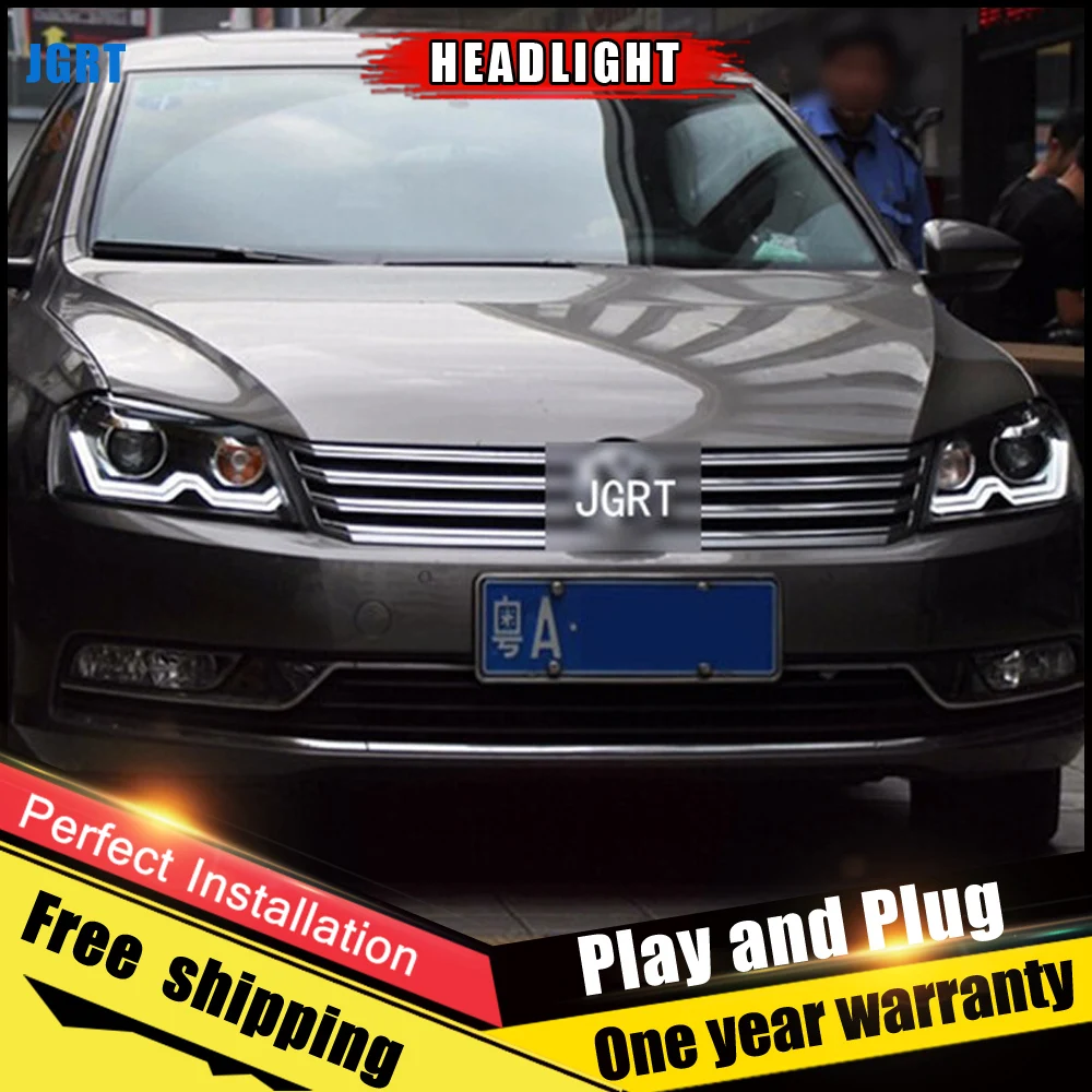 2 шт. светодиодный льные светодиодные фары для VW Passat 2012-2014 ные DRL двухлучевые H7 HID