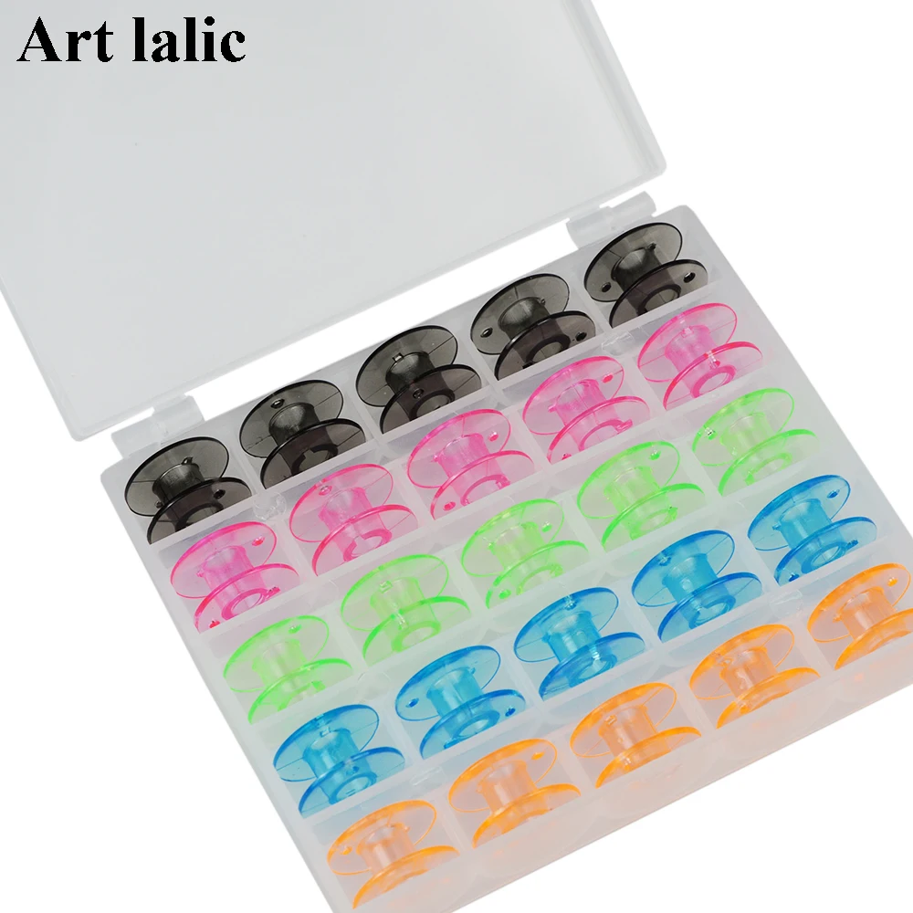 25 сетка Прозрачный чехол для хранения коробка с шт пустые красочные катушки