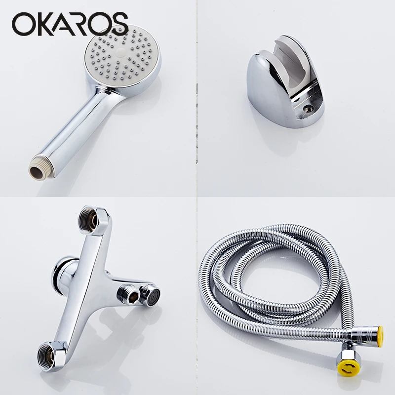 Смеситель для ванны OKAROS хромированный смеситель душа с насадкой из АБС комплект