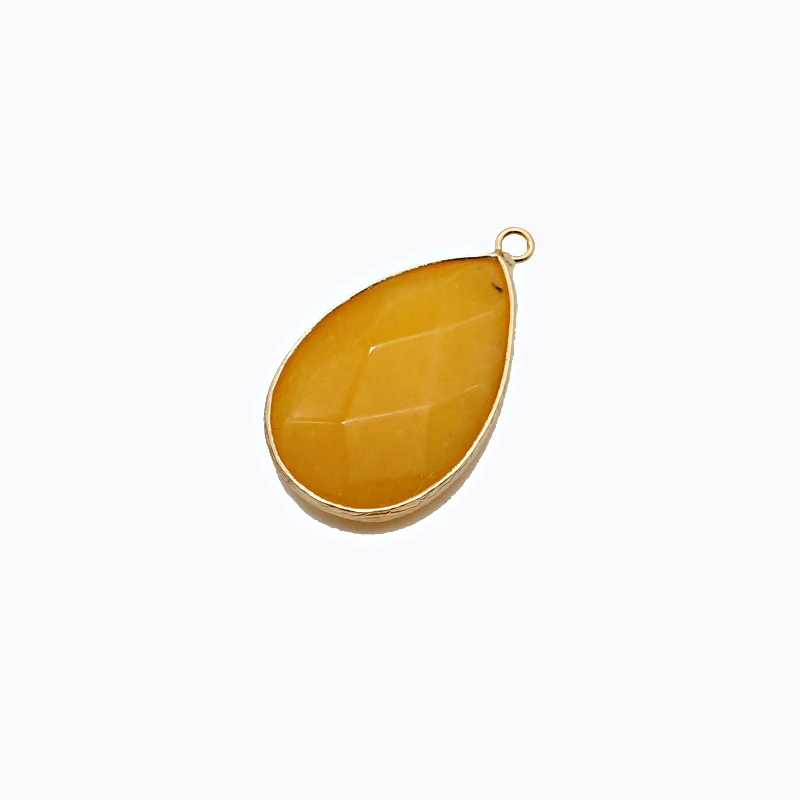 Beadsland натуральный камень полудрагоценный камень капли воды Shapped кулон DIY модное ювелирное ожерелье для женщин 20*30 мм 38576 - Окраска металла: yellow