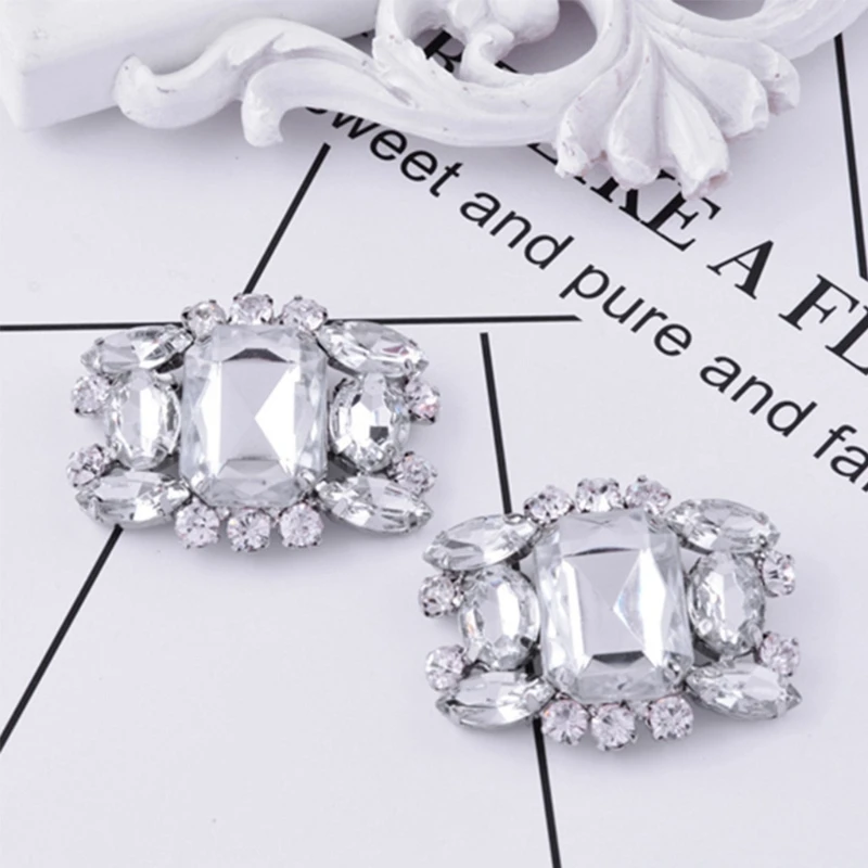 2 шт. Стразы зажимы для обуви из сплава стекла элегантные Украшенные пряжки