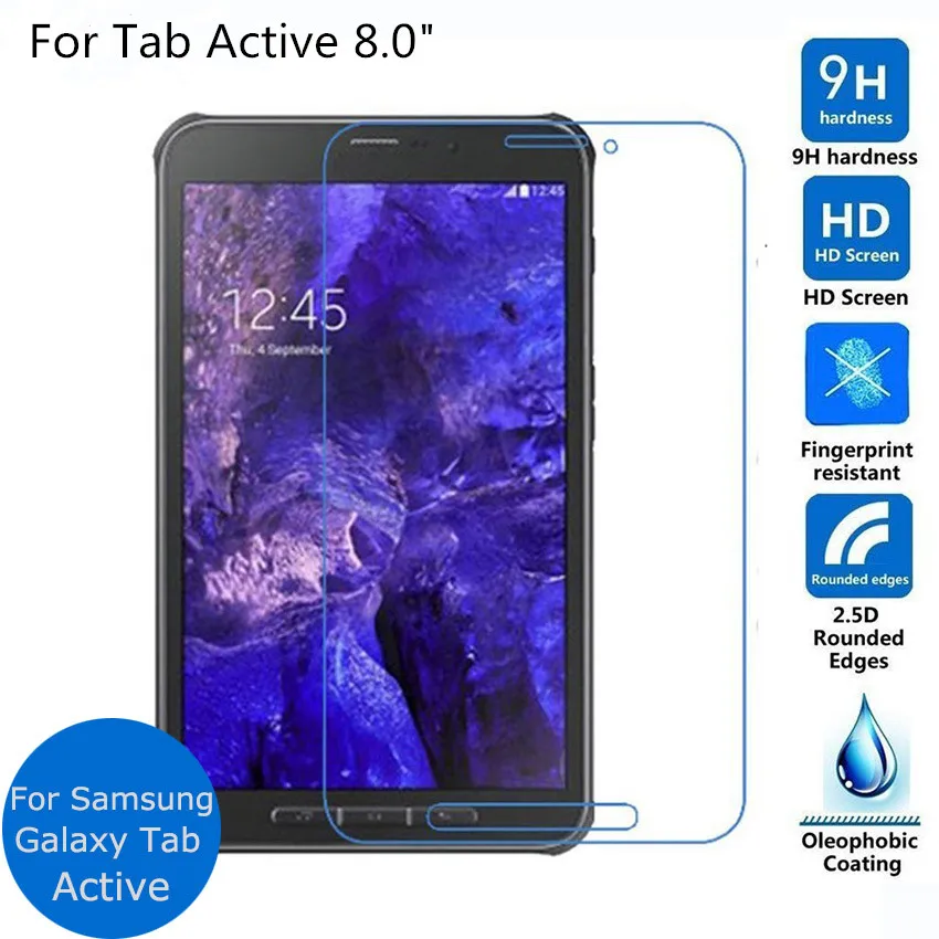 2 шт. защитная пленка для экрана из закаленного стекла планшета Samsung Galaxy Tab Active / SM