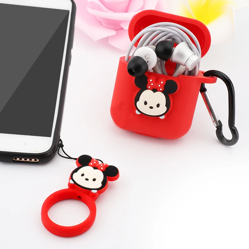 3 в 1 милый Силиконовый противоударный чехол с рисунком для Apple AirPods Air Pods I10 Tws