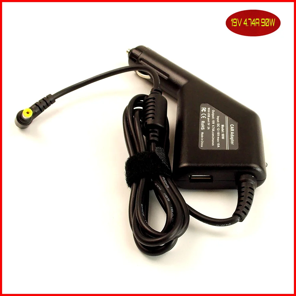Автомобильный адаптер питания для ноутбука DC 19V 4.74A + usb порт Acer Aspire 5650 5670 5672 5674 5680