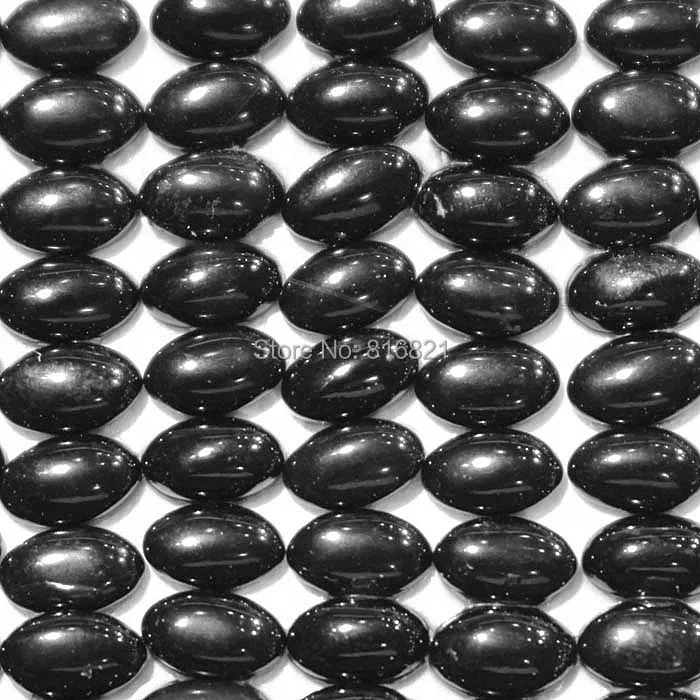 

( 24 Pieces/lot) 3x5mm Black agate stone Oval CABs Cabochons Flat Backed natural stone Cabochon Beads