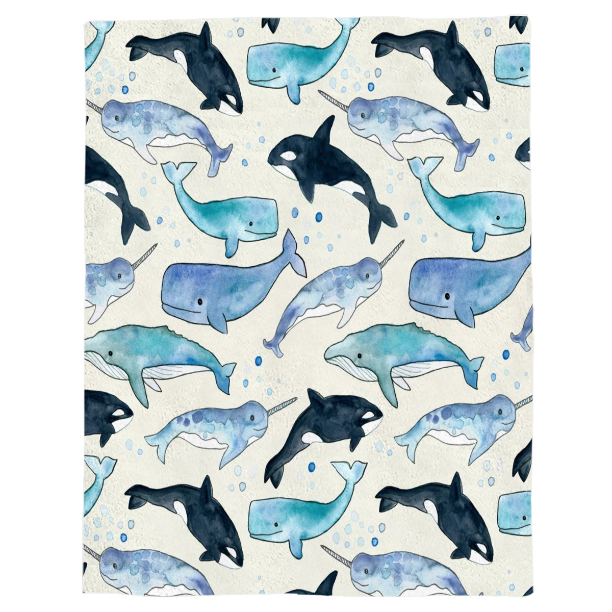 Китов Orcas& Narwhals плед теплое одеяло из микрофибры фланелевое одеяло