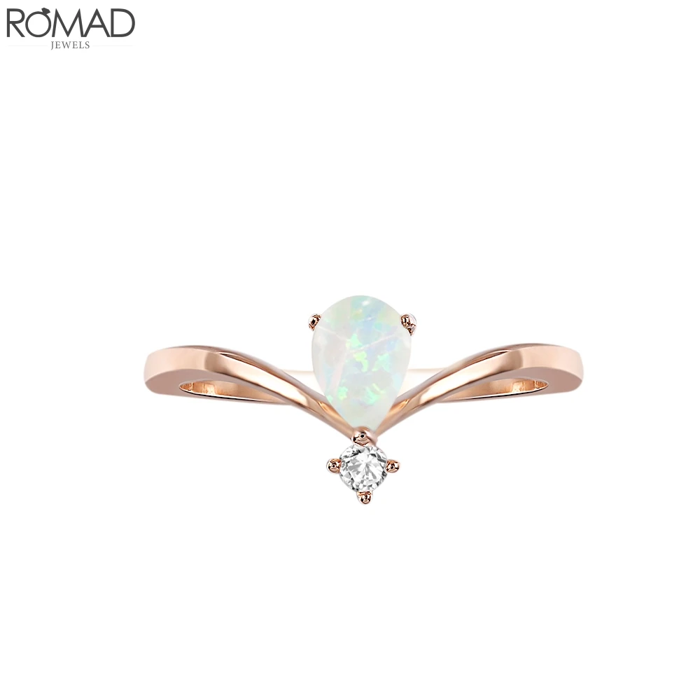 ROMAND изящные кольца с огненным опалом для женщин изящное свадебное обручальное