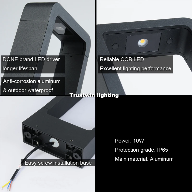 Светодиодный светильник для газона 2 шт. квадратный алюминиевый IP65 COB | Лампы и