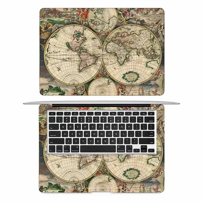 Античная Карта мира наклейка для ноутбука для Apple Macbook Pro Air retina 11 12 13 15 дюймов Mac hp acer защитная пленка - Цвет: AC side