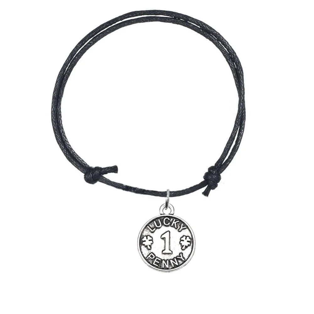 Skyrim 10 шт./лот кулон с буквами Пенни корейский хлопковый браслет воском модный