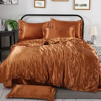 2pcs3pcs4pcs nordic style rayon bedding set queen size satin duvet cover solid color set simple beautiful bedclothes