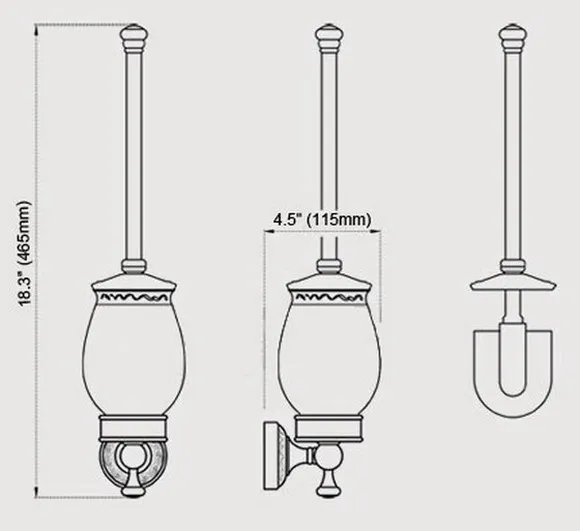 Wall Mounted Vintage Retro Antique Brass Bathroom Toilet Brush Holder Set Accessory Single Ceramic Cup mba490 | Обустройство дома