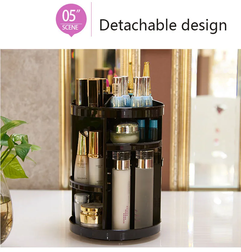 Настольный органайзер для макияжа креативный DIY вращающийся на 360 градусов прозрачный акриловый ящик для хранения косметики профессиональный чехол для макияжа