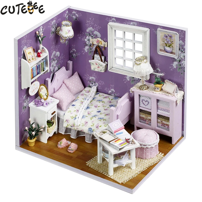 Cutebee кукольный дом мебель миниатюрный кукольный домик DIY миниатюрный дом коробка театр игрушки для детей наклейки DIY кукольный домик H01