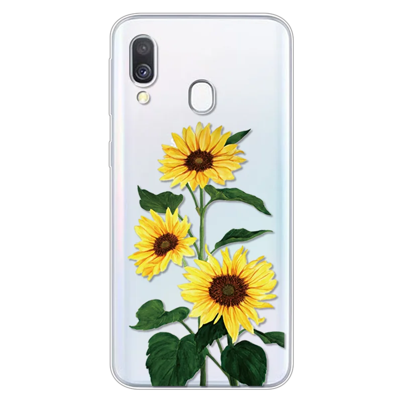 Роскошный чехол с цветами для samsung Galaxy A40 A30 A50 A70 A60 A10 чехол модный силиконовый мягкий чехол из ТПУ чехол для телефона чехол s Capa Funda