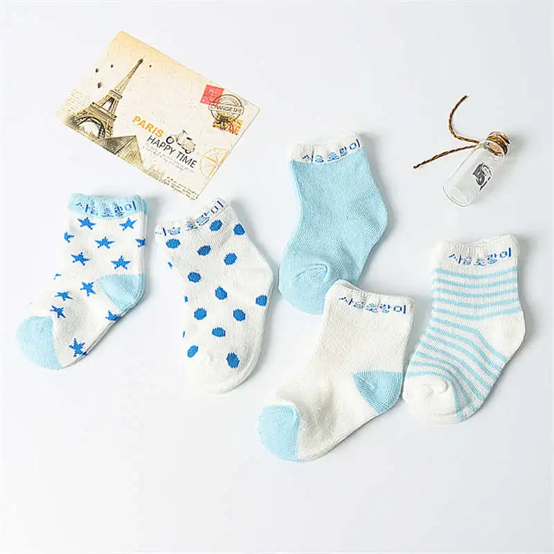 Blue 5 пар/лот; милые носки для малышей; одежда для малышей; сезон весна-лето; Sokken Muply; для маленьких мальчиков и девочек; для От 0 до 2 лет; Meias Para Bebe Calcetines - Цвет: Blue