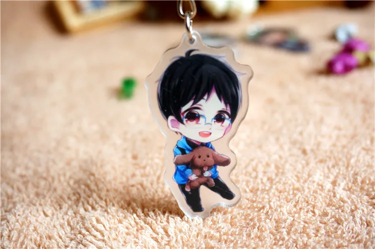 Брелок для ключей 6 шт./партия yuri on ice Аниме Фигурка Katsuki Victor Plisetsky Phichit Крис Косплей