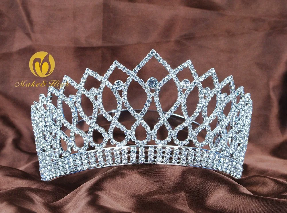 Женские свадебные диадемы 3 5 дюйма прозрачные австрийские стразы контурный